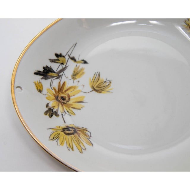 Kronester Bavaria Triangular Porcelain Plate Vintage Handpainted Ceramic Germany For Sale In Palm Springs - Image 6 of 10