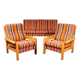 Vintage Sofa with Two Armchairs For Sale