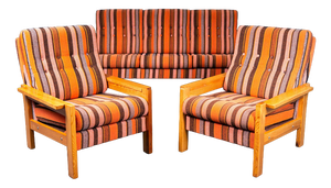 Vintage Sofa with Two Armchairs