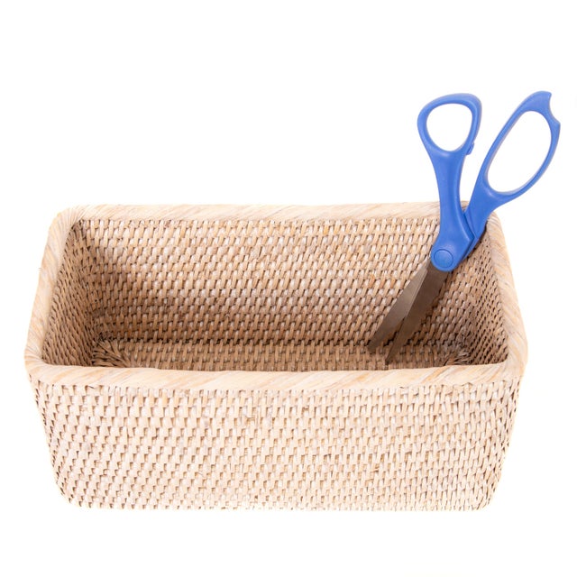 Artifacts Rattan Rectangular Basket For Sale - Image 4 of 6