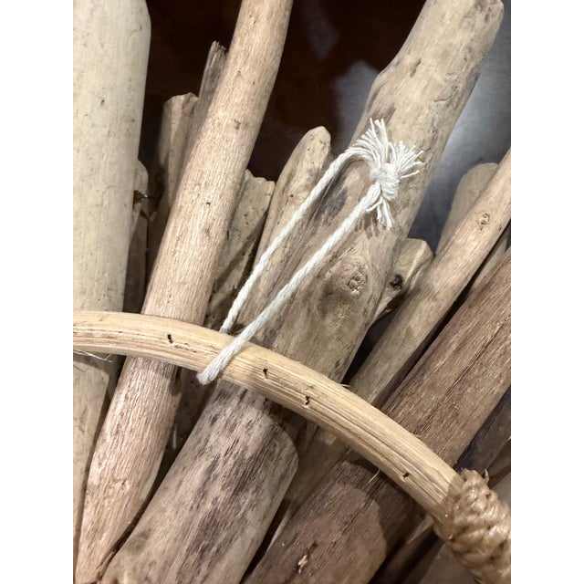 Coastal Coastal Driftwood Sunburst Wall Wreath With Seashells & Sea Glass, 21” For Sale - Image 3 of 12