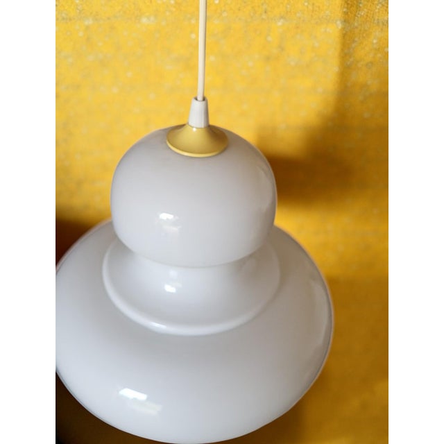 Opaline Glass Pendant Light, 1970s For Sale - Image 4 of 8