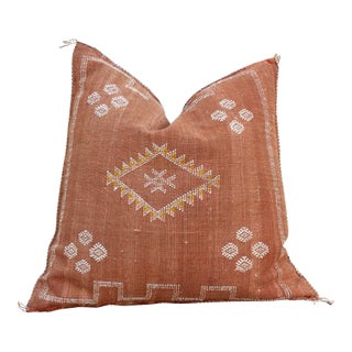 24"Clay Medallion Moroccan Silk Pillow For Sale