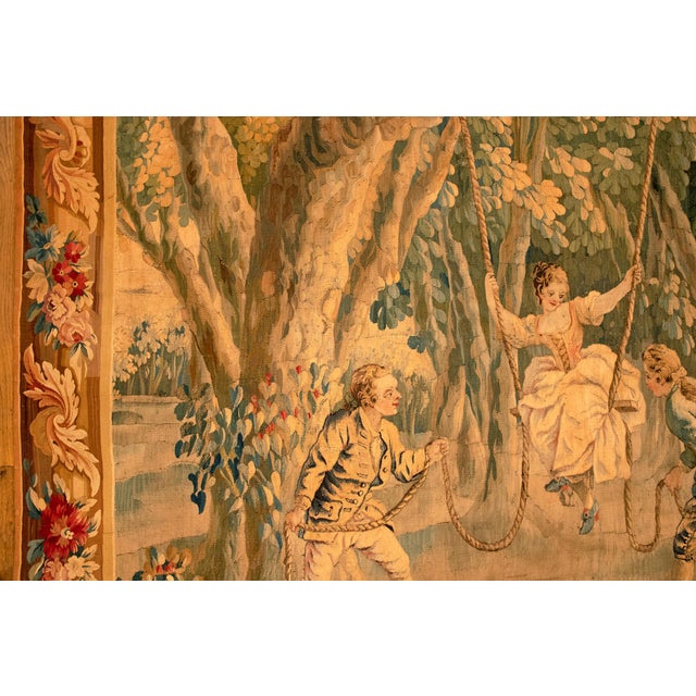 The end of the 17th Century French Rustic & Romantic Tapestry For Sale In New York - Image 6 of 12