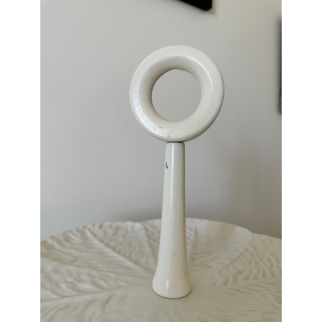 Elegant Vintage White Two Tier Ceramic Serving Stand For Sale - Image 4 of 10