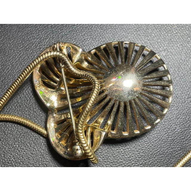 Marcel Boucher Mid-Century Modern Openwork Pierced Ribs Radiating Atomic Sunburst Convertible Brooch Pendant For Sale In South Bend - Image 6 of 8