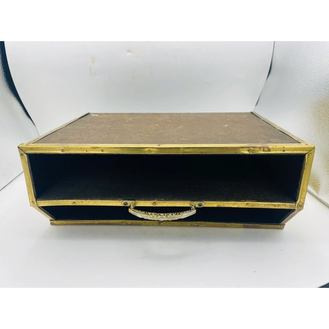 Brass Vintage Brass Clad Magazine Rack For Sale - Image 8 of 10