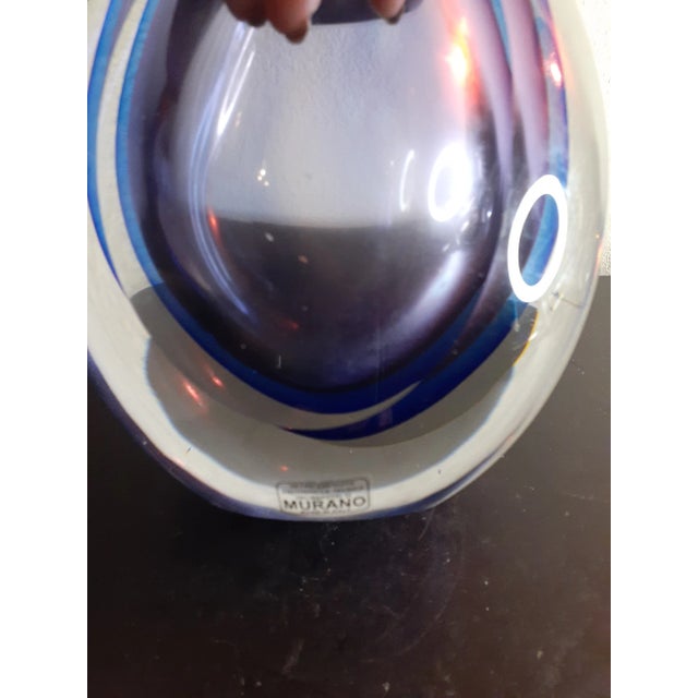 This is an EXQUISITE Murano Italy Thick Sommerso Art Glass 7" Decorative Vase. STUNNING Sommerso of Cobalt blue &...