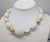 Modern Vintage 1980s Signed Givenchy Goldtone White Beaded Faux-Pearl Necklace For Sale - Image 3 of 9