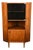 1960s Danish Modern Rosewood Corner Cabinet With Smoked Glass Door For Sale
