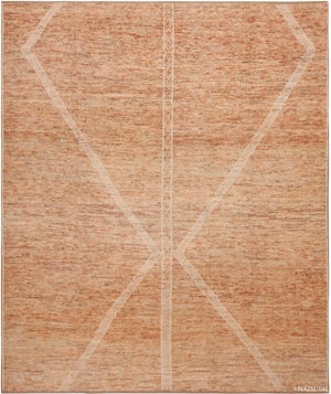 Nazmiyal Collection Minimalist Tribal Primitive Design Rust Tones Modern Area Rug