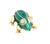 This adorable vintage brooch is crafted from 14k yellow and white gold featuring a green frog wit green enamel and fine...
