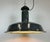Large Industrial Grey Enamel Factory Lamp with Cast Iron Top from Elektrosvit, 1960s For Sale - Image 16 of 18