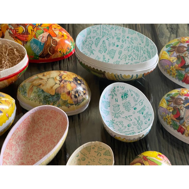 Vintage West Germany paper mache Easter eggs Holiday accent collection.