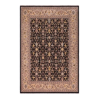 Shabby Chic Black/Beige Wool Rug - 8'2'' X 9'9'' For Sale
