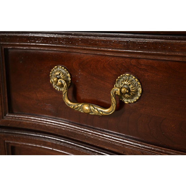 Wood Bernhardt French Regency Louis XVI Carved Mahogany Marble Top Sideboard Credenza For Sale - Image 7 of 15