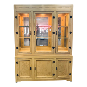 Vintage Bernhardt Shibui Collection Chinoiserie Style Ivory Display / China Cabinet