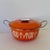 1960s 1960s Mid-Century Modern Catherineholm Rune Fence Post Sticks Casserole Dutch Oven W Lid Orange & White For Sale - Image 5 of 13