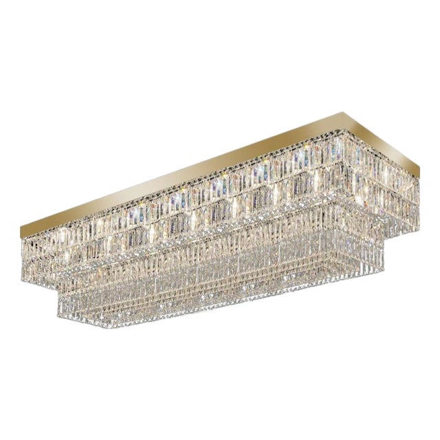 Regal Flush Mount in Gold Plating and Crystal by Aggiolight For Sale