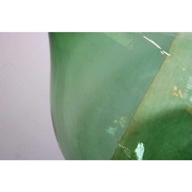 Vintage Italian Emerald Green Blown Glass Teardrop-Form Demijohn Carboy For Sale - Image 13 of 18