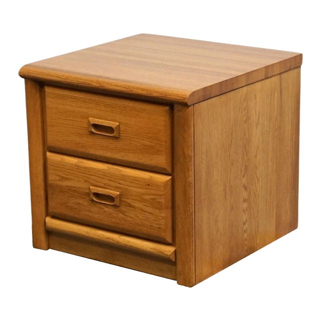 Late 20th Century Kincaid Furniture Ventura Oaks Collection Early American Contemporary 24" Two Drawer Nightstand For Sale In Kansas City - Image 6 of 13