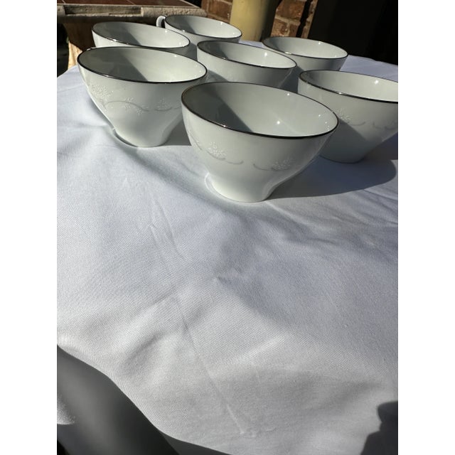 White 1970s Japanese Noritake Ceramic and Silver Plate Set- 41 Pieces For Sale - Image 8 of 11