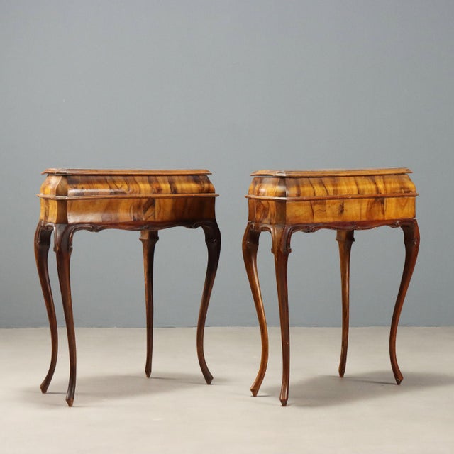 Barocchetto Style Walnut Nightstands, Set of 2 For Sale - Image 13 of 14