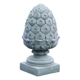 Longwood Pineapple Finial Gray Concrete Statue For Sale
