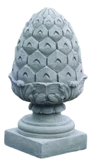 Longwood Pineapple Finial Gray Concrete Statue