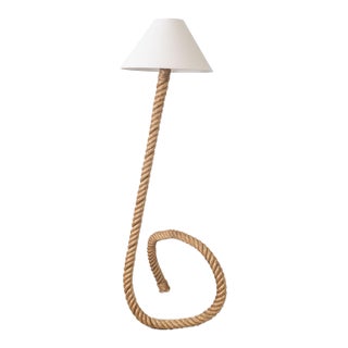 Large French Sculptural Rope Floor Lamp in the Style of Audoux-Minet For Sale