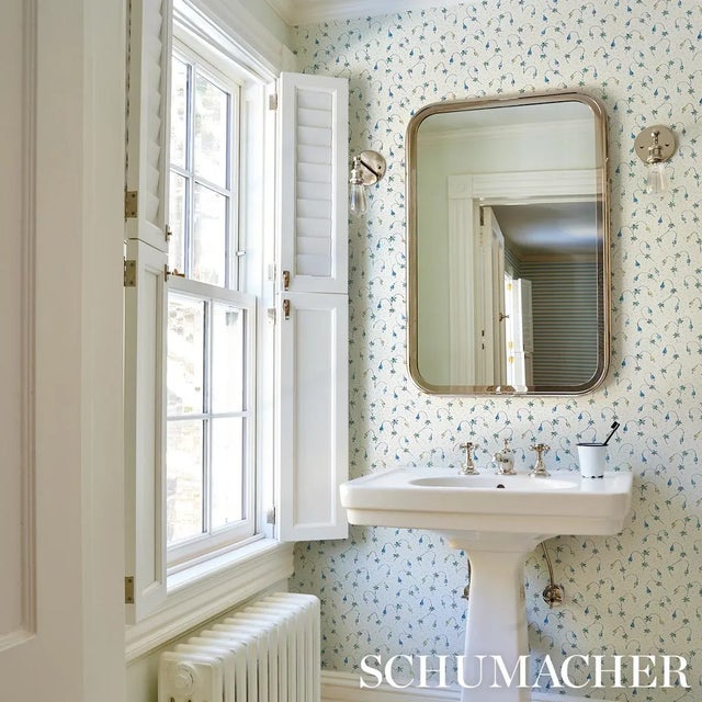 Not Yet Made - Made To Order SAMPLE - Schumacher Lolly Floral Wallpaper In Blues For Sale - Image 5 of 5