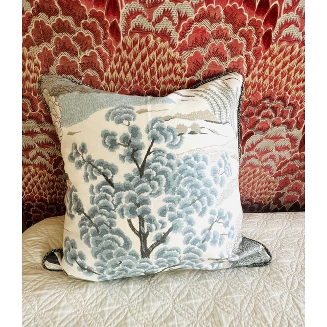 24” X 24” Thibaut Daintree Aqua Botanical Pillow Covers a Pair Chairish