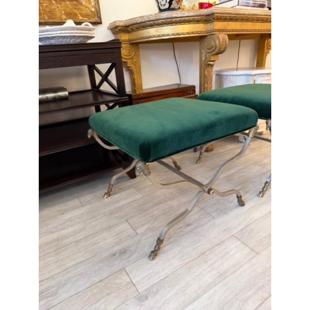 1970s Pair of Rams Head/Hoof Stools Attributed to Maison Jansen For Sale In New York - Image 6 of 7