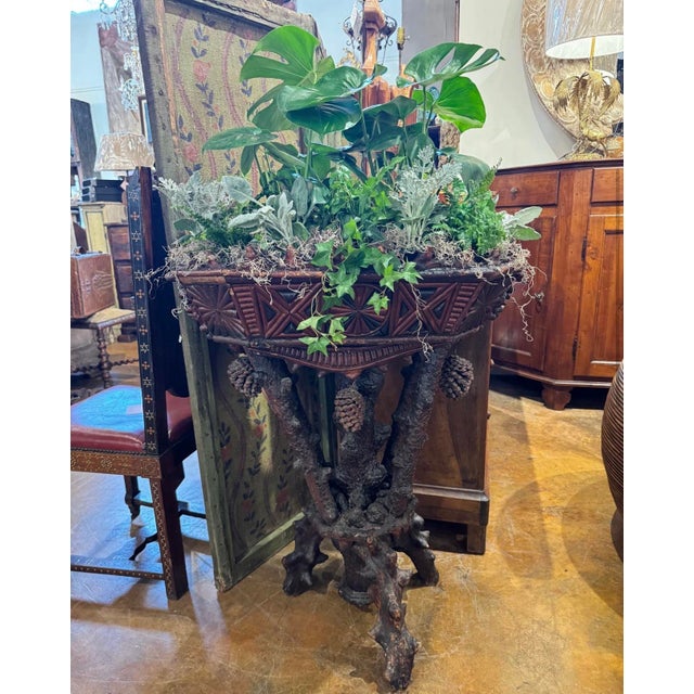 French French Tramp Art Jardiniere For Sale - Image 3 of 3