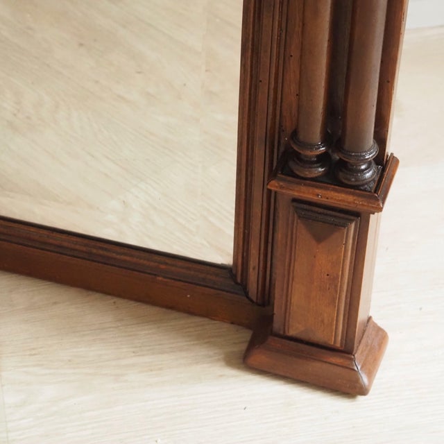 Large Neo-Renaissance Wall Mirror in Walnut, 1890 For Sale - Image 5 of 10