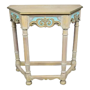 Paint Decorated & Oak Console