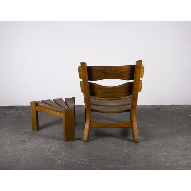 Set of Brutalist Chair and Stool in Oak by Dittmann & Co., 1960s For Sale - Image 12 of 18