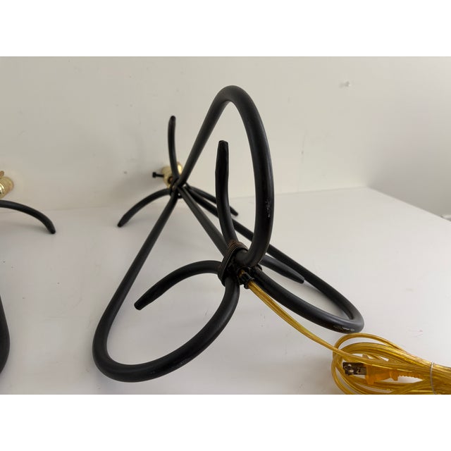 Pair of Vintage Wrought Iron Scroll Table Lamps, 20" For Sale - Image 15 of 15