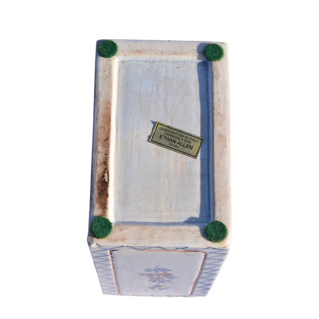 Ceramic Ethan Allen Italian Hand-Painted Faience Canister For Sale - Image 7 of 7