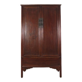 Elegant Brown Chinese Antique Cabinet – 77 Inches Tall For Sale