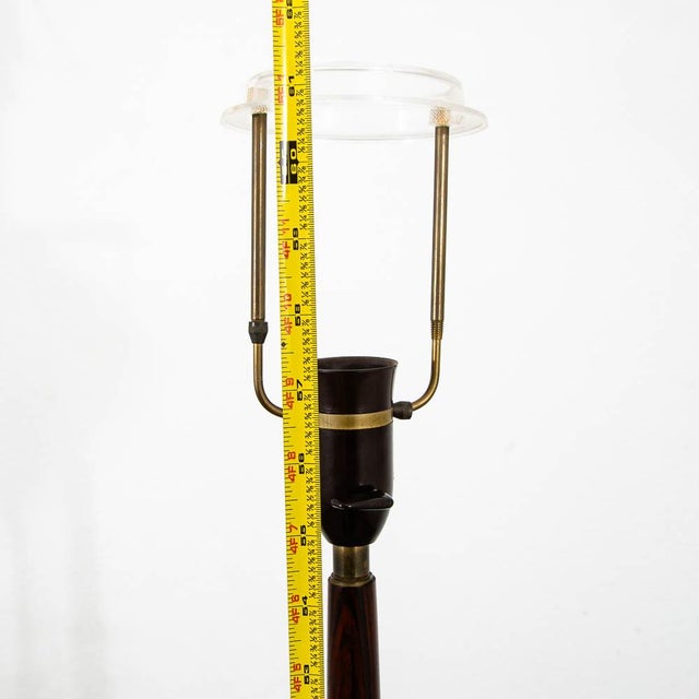 Brown 1960s Mid Century Modern Danish Solid Rosewood Floor Lamp Stacked Denmark For Sale - Image 8 of 9