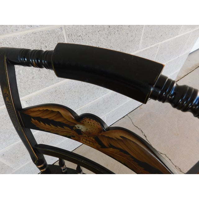 L Hitchcock Maple Stenciled Eagle Back Tavern Inn Chairs - Set of 4 For Sale - Image 15 of 17