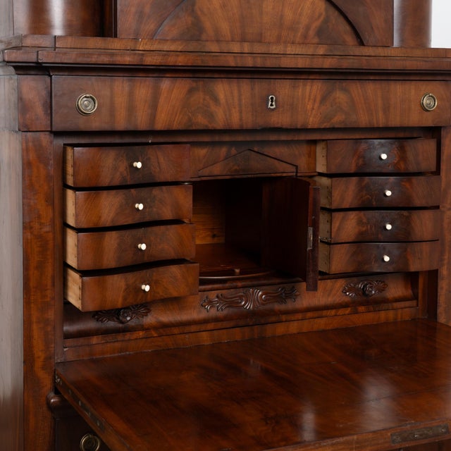 Wood 19th Century Danish Biedermeier Mahogany Secretary Bureau For Sale - Image 7 of 14