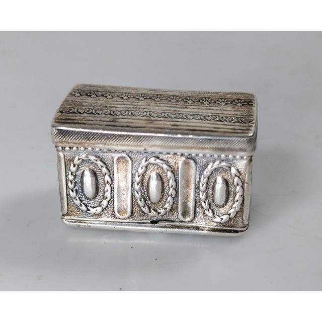 We are selling this nice little late 18th or early 19th century continental silver box. This box has neoclassical form...