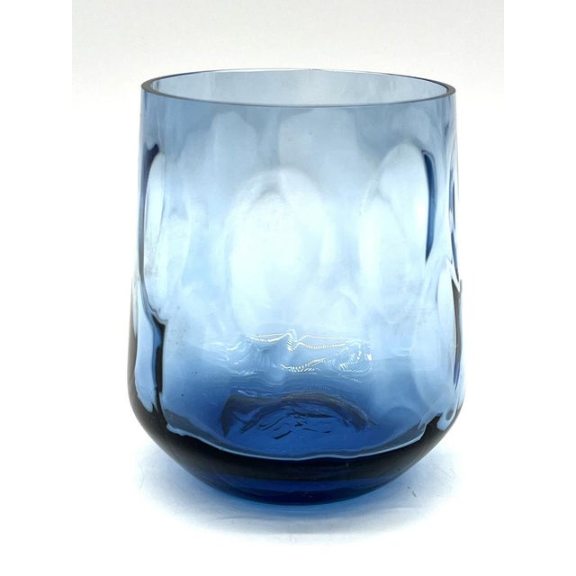 Blue Carafe with Glasses from Empoli, 1960s, Set of 6 For Sale - Image 12 of 17