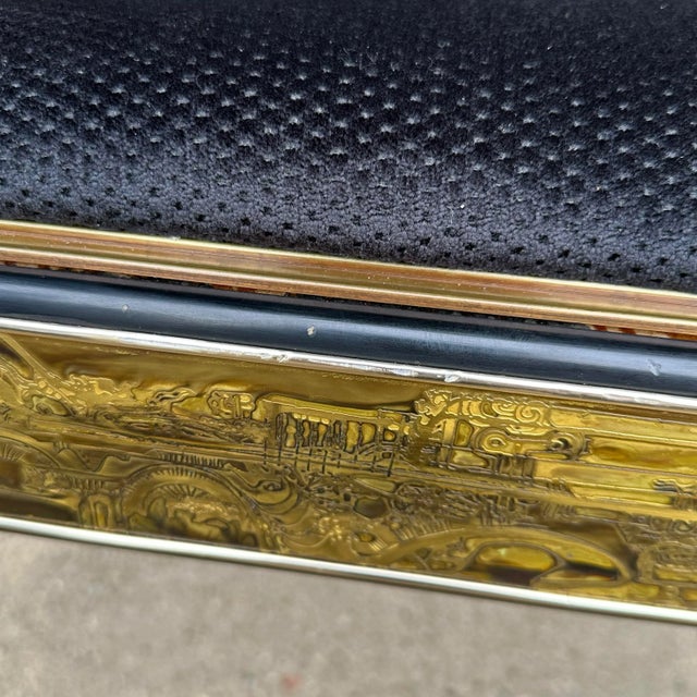 Acid Etched Mastercraft Ottoman by Bernhard Rohne Mid-Century Modern For Sale - Image 10 of 12