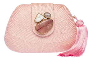 Tamu Bean Clutch in Pale Pink