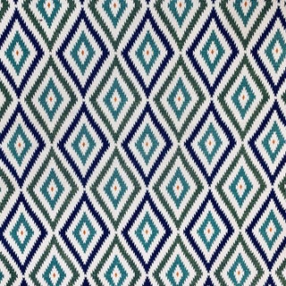 Contemporary Bennison Little Aztec Linen Designer Fabric by the Yard For Sale