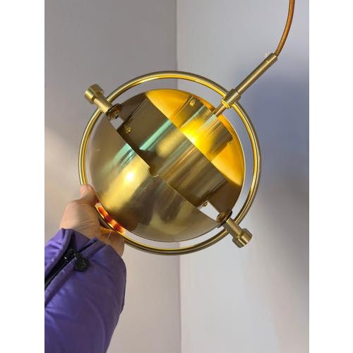 Multi-Lite Brass Pendant Lamp by Louis Weisdorf for Gubi For Sale - Image 9 of 11