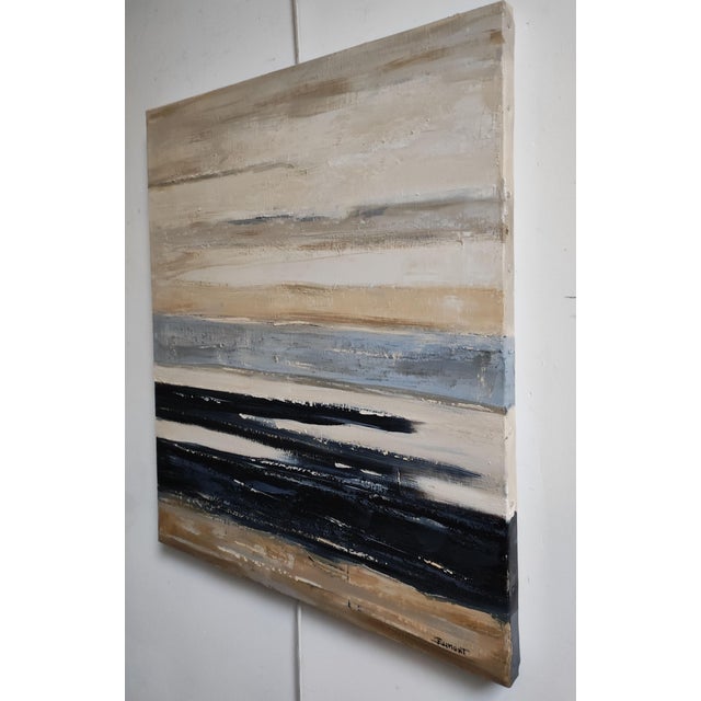 *Entre Deux Calmes* (Between Two Calms) is an original abstract landscape oil painting created in 2025 by French...